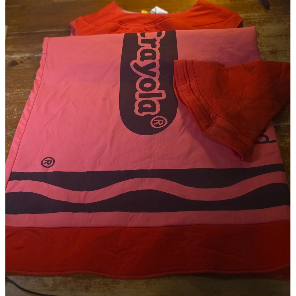 Crayola Crayon Costume Red Tunic and Hat Set Adult Unisex Halloween Dress Up